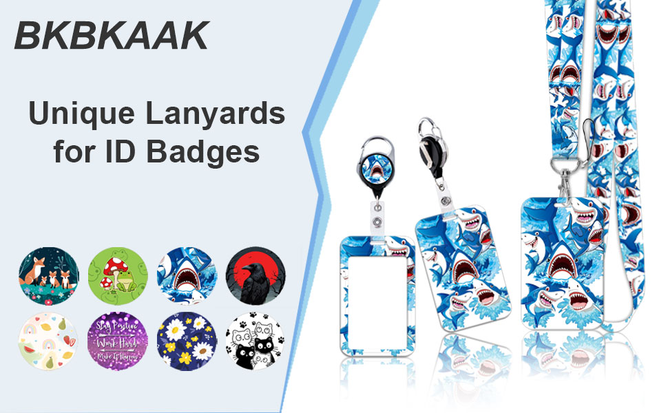 BKBKAAK Lanyards for Id Badges, Positive Badge Holder with