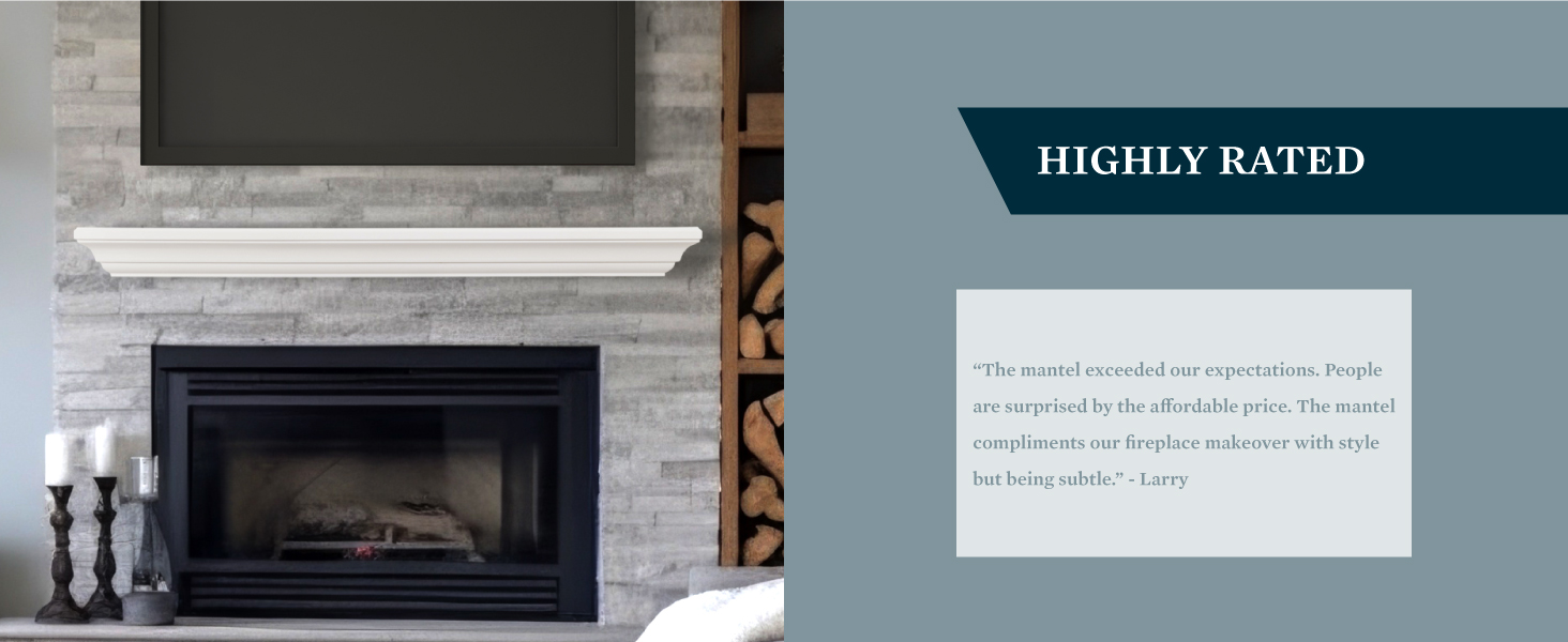 MANTELSDIRECT 72 Inch Floating Fireplace Mantel Wood Shelf