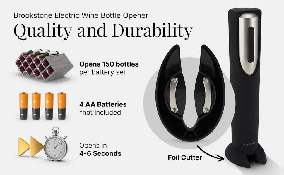 Brookstone Electric Wine Opener & Foil Cutter with Stand
