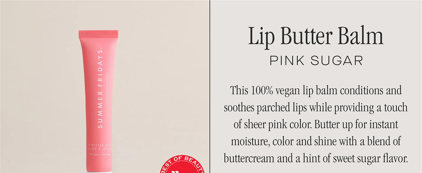 Bálsamo de manteiga labial açúcar rosa