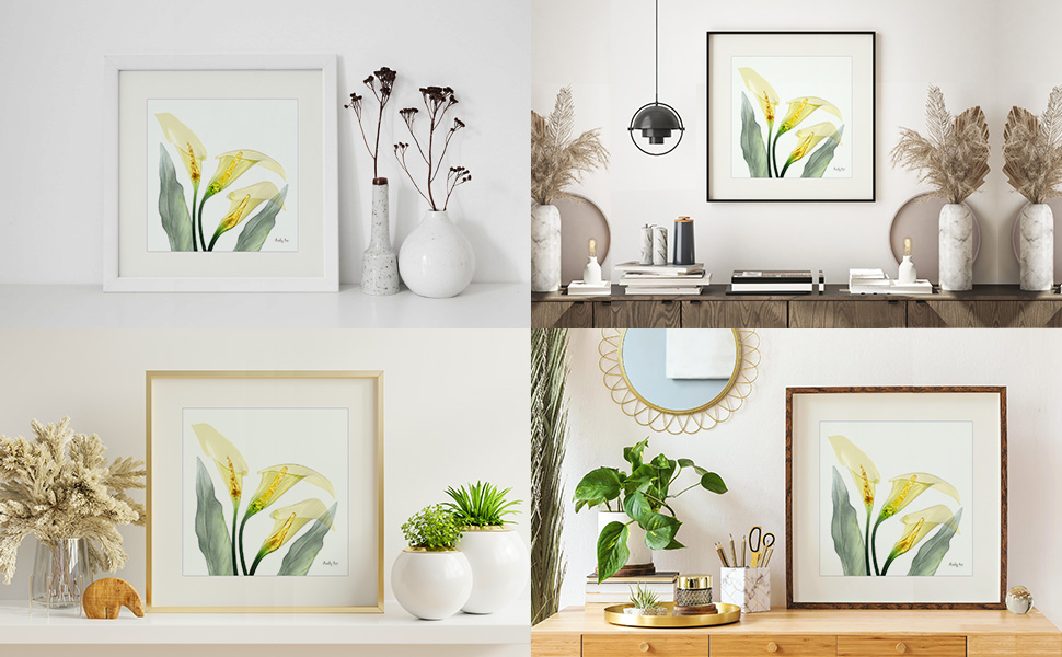 Amazon.co.jp: 絵画「黄色いユリ」インテリア 絵 花 アート