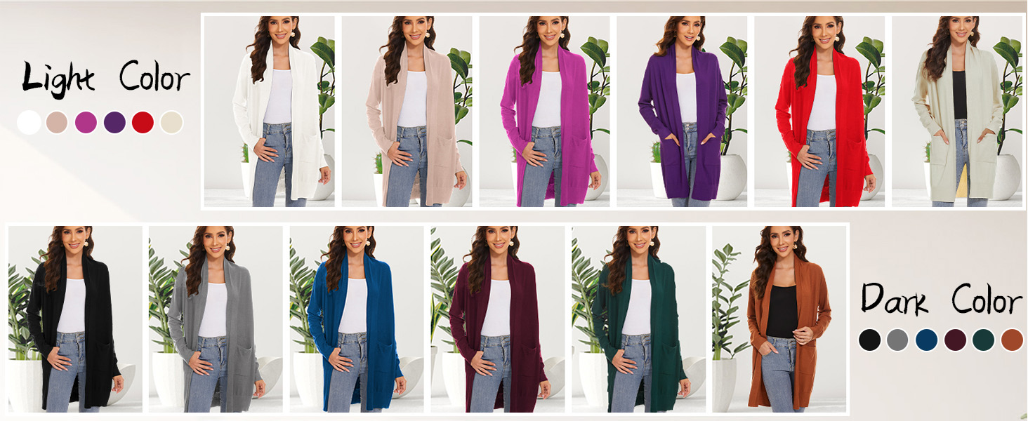 Women's Open Front Long Shawl Cardigan Sweater