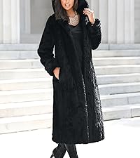 Full Length Faux-Fur Coat with Hood