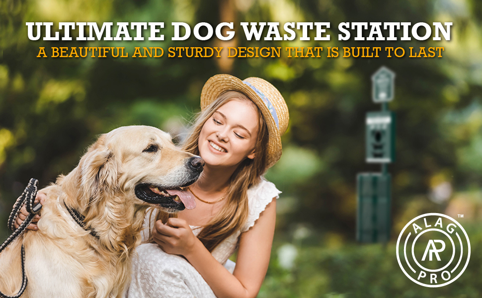 Dog Waste Station Outdoor Pet Waste Station, Trash Can with Bag