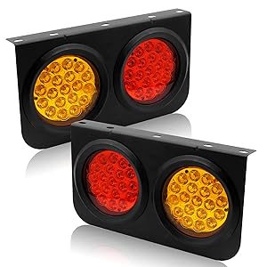 トラックテールランプ 6個セット 赤/オレンジ Amazon | Aoling トラック テールランプ 24V、トレーラー 汎用
