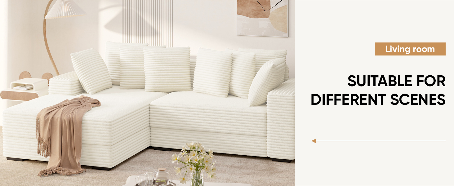 Luxanimarion 111‘’ Modular Chaise Sofa Couch