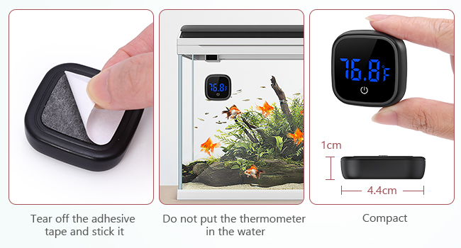Digital Aquarium Thermometer, Stick-on Fish Tank Thermometer