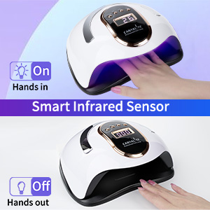 CANVALITE Lámpara de uñas LED UV para uñas de gel de curado rápido, lámpara  de uñas UV, sensor de movimiento automático, lámpara LED portátil