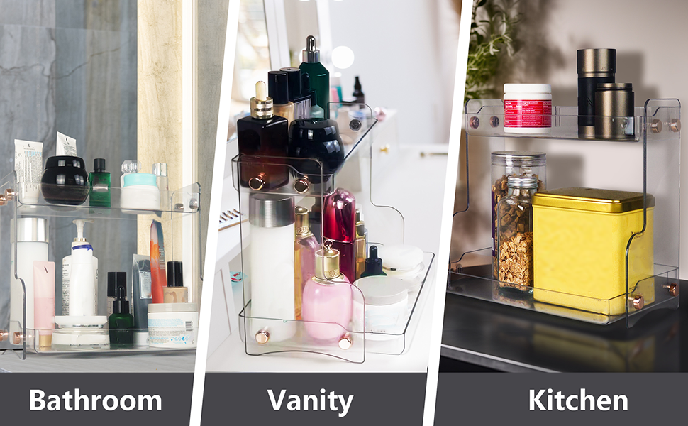 FICTOR 2Tier Bathroom Countertop Organizer Acrylic