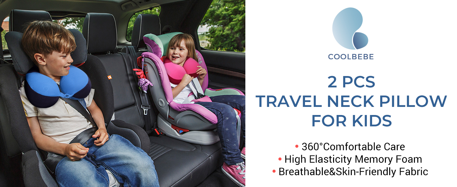 2 pcs Kids Travel Neck Pillow