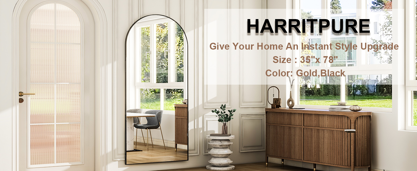 HARRITPURE 78" x 35" Arch Full Length Mirrors Full Body