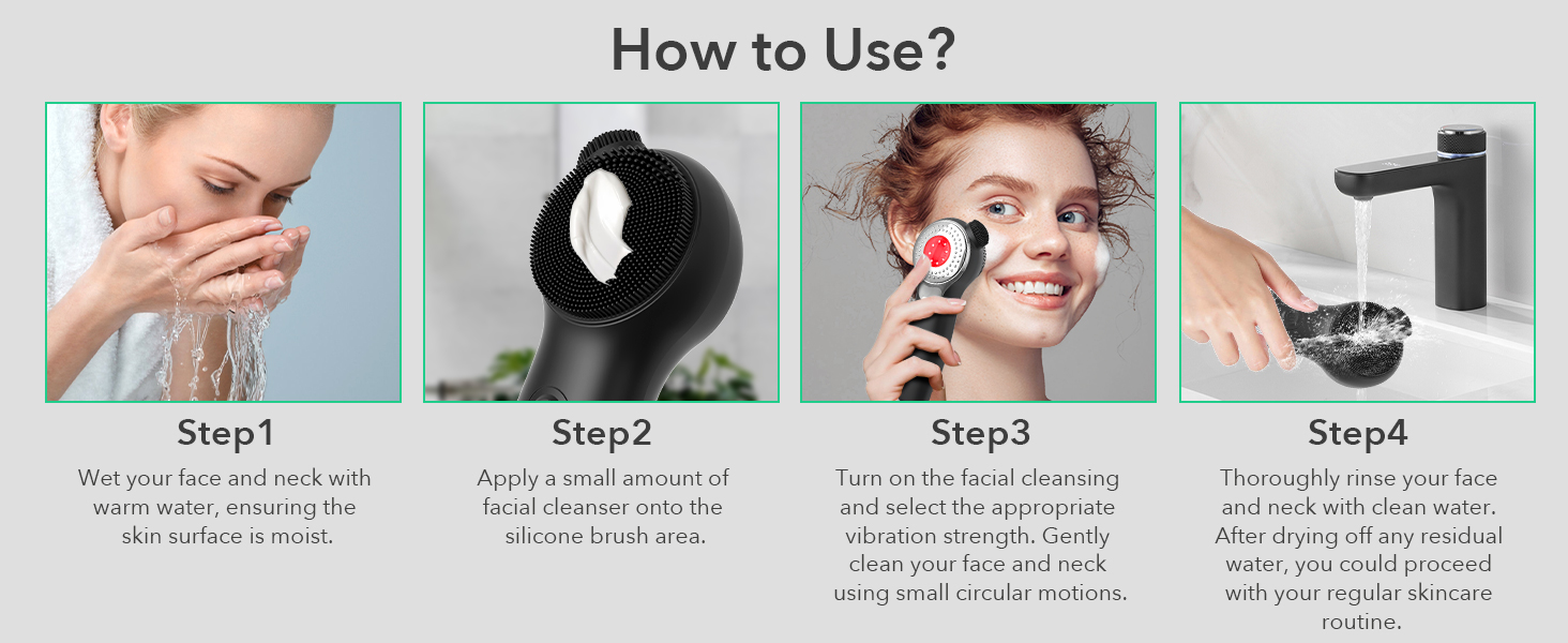 how to use face cleanser brush