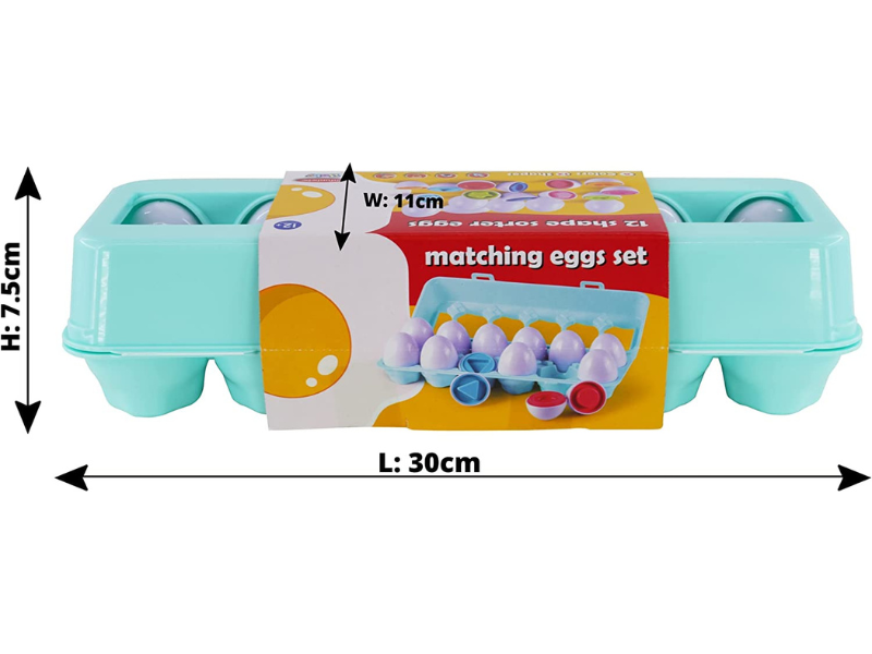 Sorting & Matching Educational Egg Toy 12 Pcs Eggs Set Colour & Shape