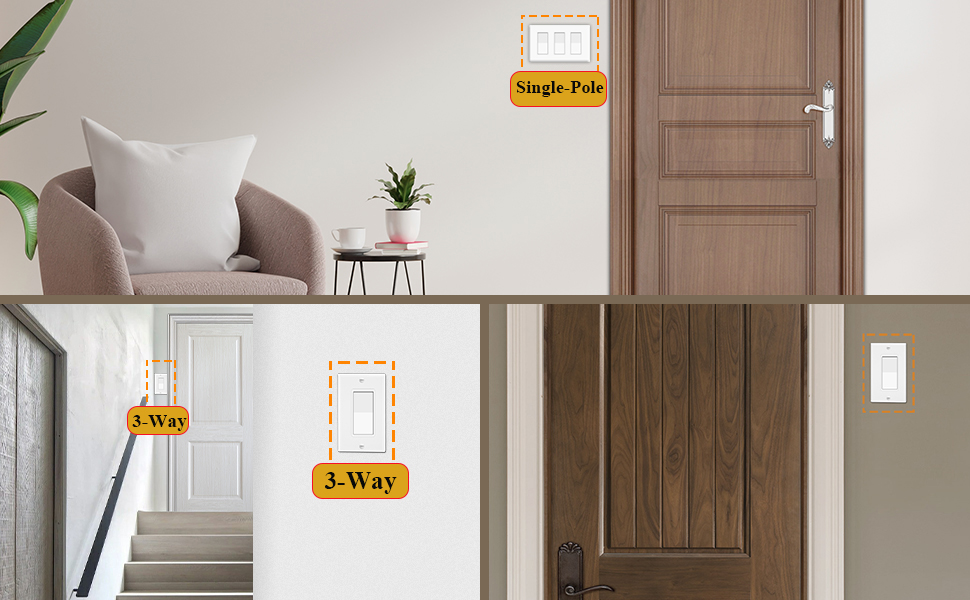 15A Rocker Interrupter Light Switches