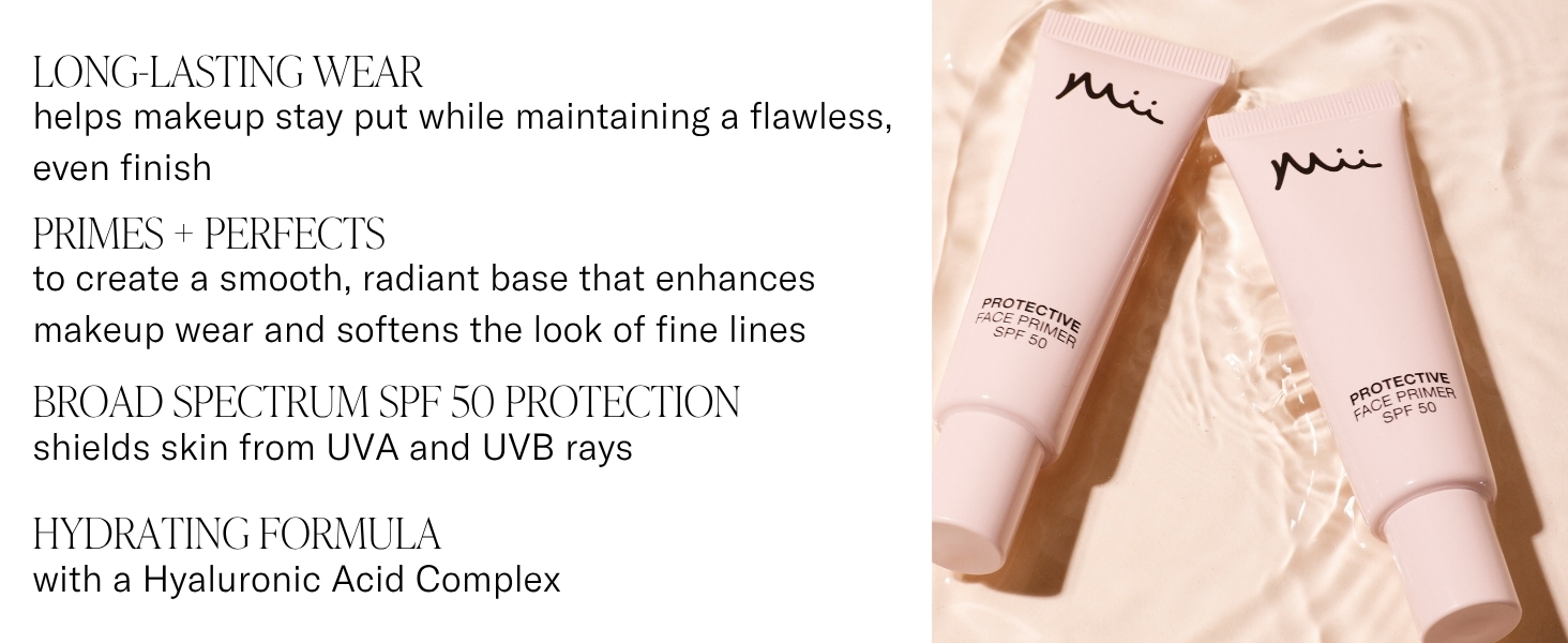 Pink-toned beauty product containers with text overlay discussing application instructions.