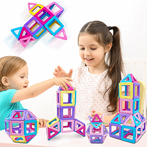 Blocs de construction magnétiques _ Cadeau fille 3 4 5 6 ans _ Jouet à partir de 3 4 5 6 7 ans Garçon Fille