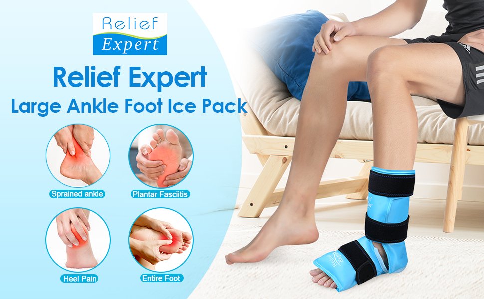 Relief Expert Large Ankle Ice Pack Wrap, Foot Ice Pack for