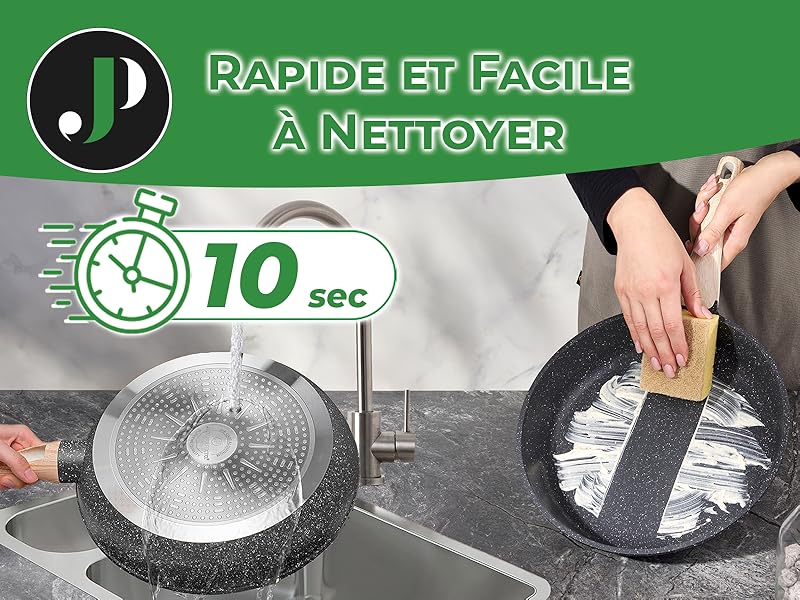 JUST PERFECTO Batterie de cuisine induction Set de casseroles avec couvercle Casserole tout