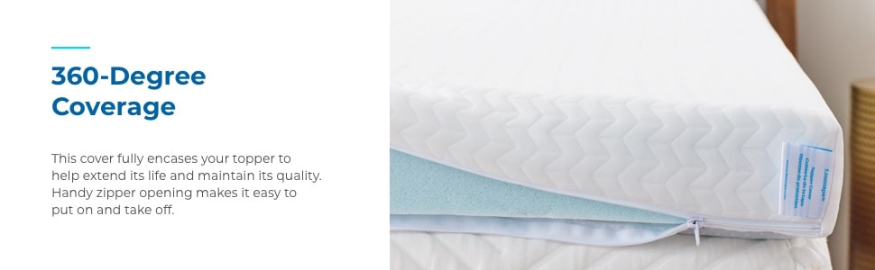 360 degree coverage extends the life of your mattress topper