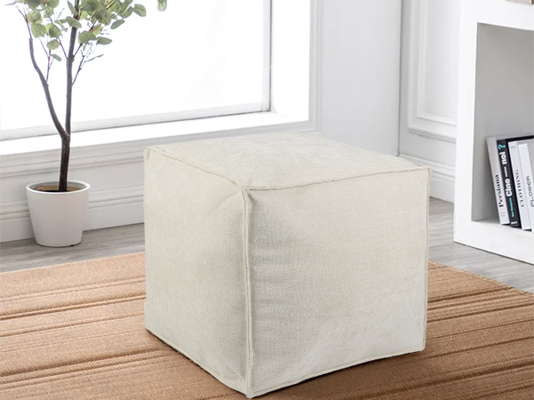 IDEE PUFF cover gray ♡ Amazon.com: idee-home Unstuffed Pouf Ottoman Cover, Bean Bag