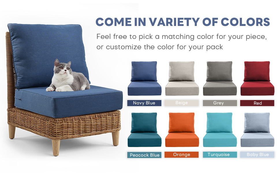 24x24x6 Luxury outdoor patio chair seat furniture cushions ACTREST