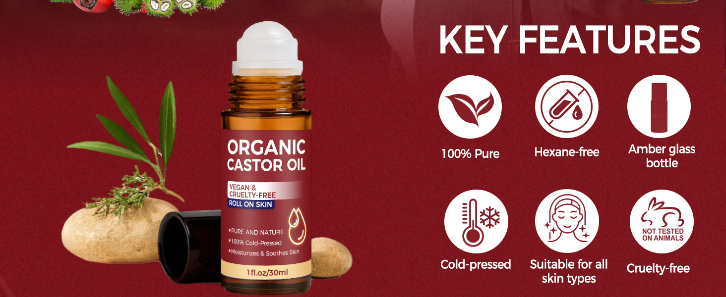 organic castor oil roll on rose quartz