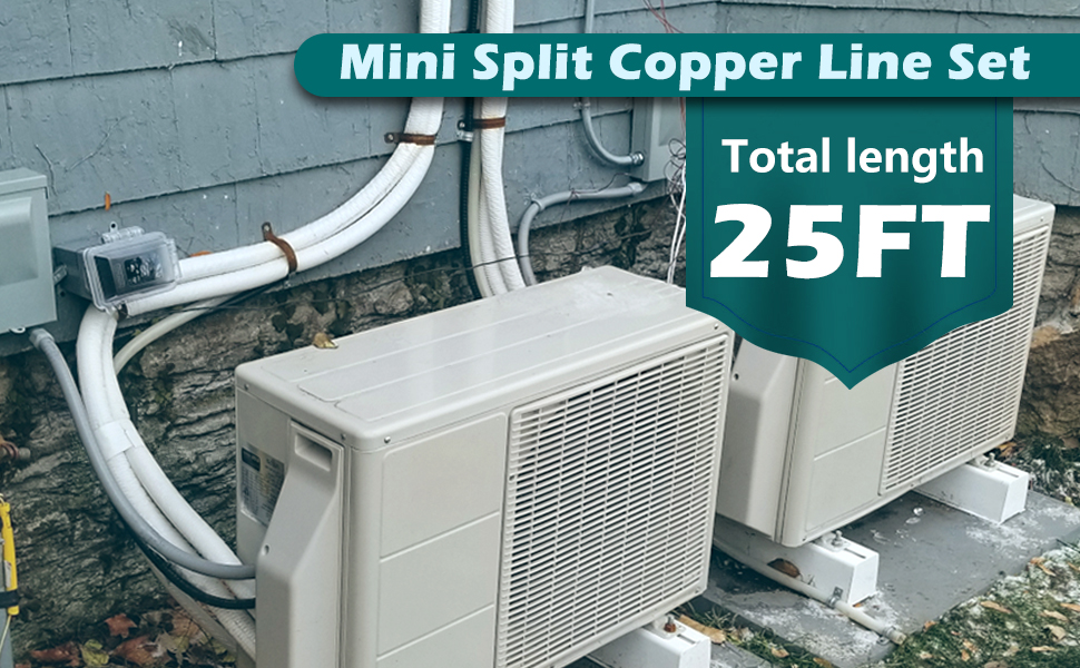 Amazon.com: Daisypower Mini Split Line Set Kit,25ft Copper Line Pipes,1 ...