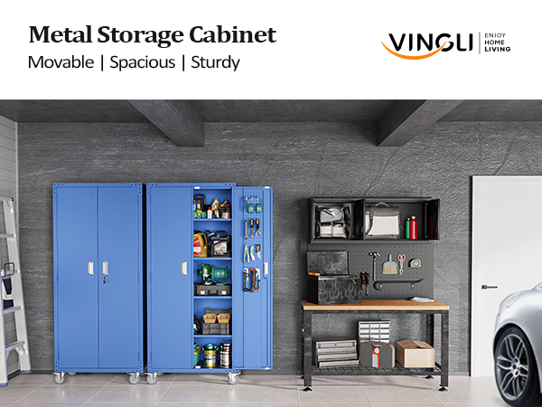 Amazon.com: VINGLI 72'' Tall Metal Garage Storage Cabinet