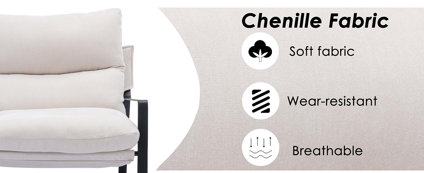 Modern Accent Chair Fabric Armchair For Living Room Occasional Tub Chair For Bedroom, Beige 13 1