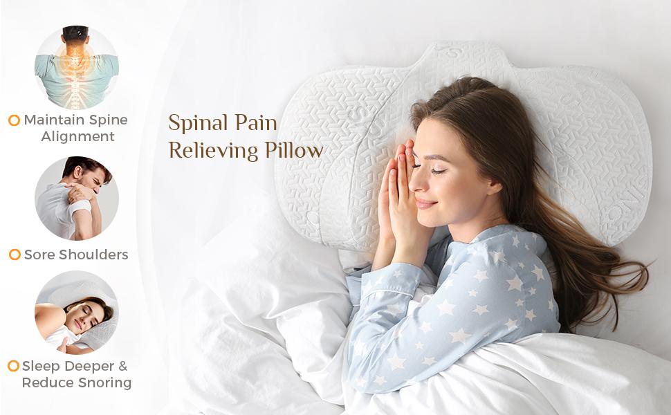 Sagino Cervical Memory Foam Pillow for Side Sleeper, Orthopedic Pillow