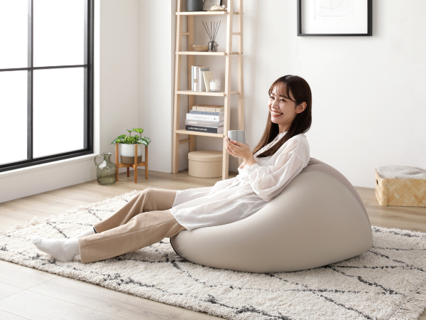 Amazon.co.jp: RASIK ビーズクッション 特大 グレージュ 単品