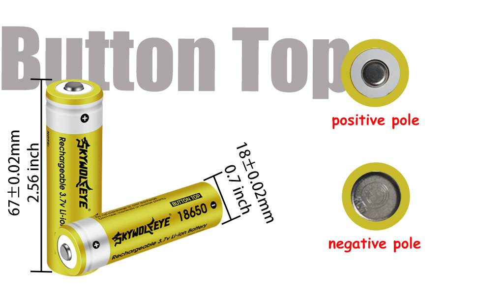 Amazon.com: 8 Pack 18650 Rechargeable Battery 3.7V 5000mAh Button top ...