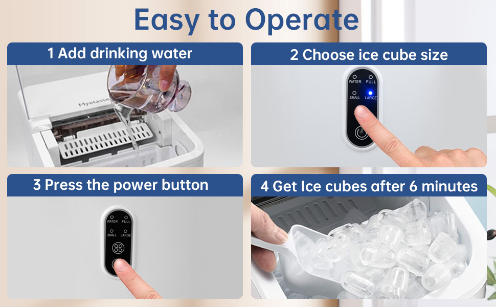 Countertop Ice Maker, Compact Ice Maker Machine 9 Bullet Ice Ready in 6