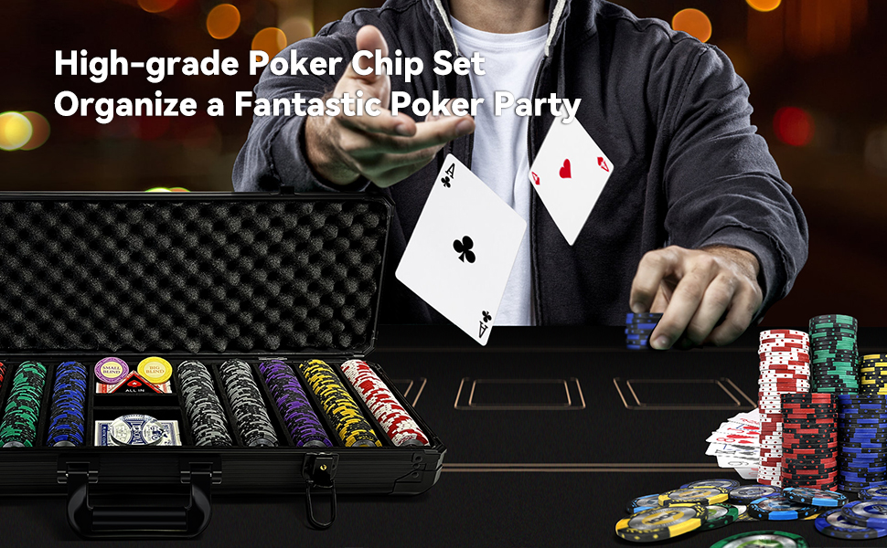 YUZPKRSI Clay Poker Chips, 300PCS 14 Gram Poker Chip Set