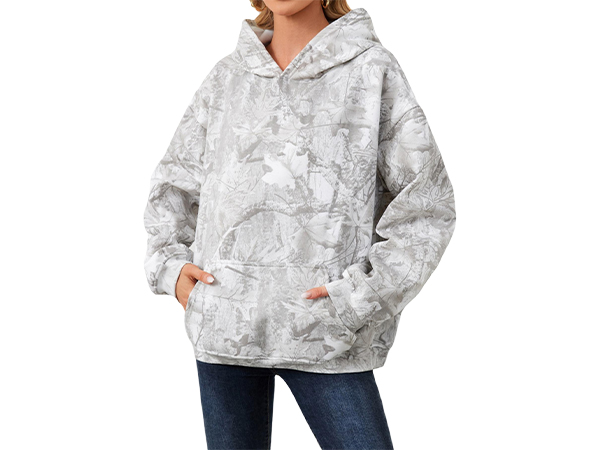 Amazon.com: ACCPUR Women Oversized Fleece Camo Hoodies Maple