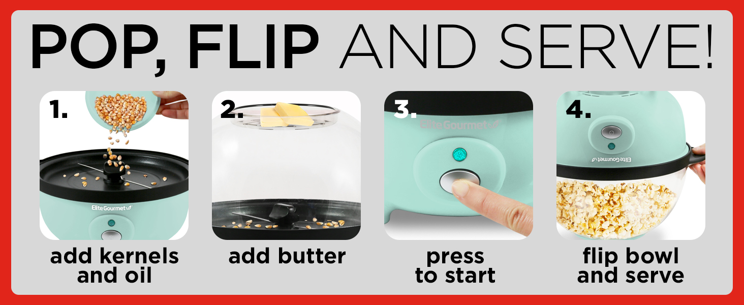 Elite Gourmet Automatic Stirring Popcorn Maker Popper