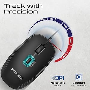 Adjustable 2400DPI for Smooth and Precise Tracking
