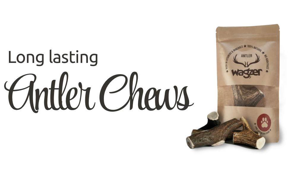 Wagzer Wild Deer Antler Dog Chews Small 4070g (2 Pack) Natural