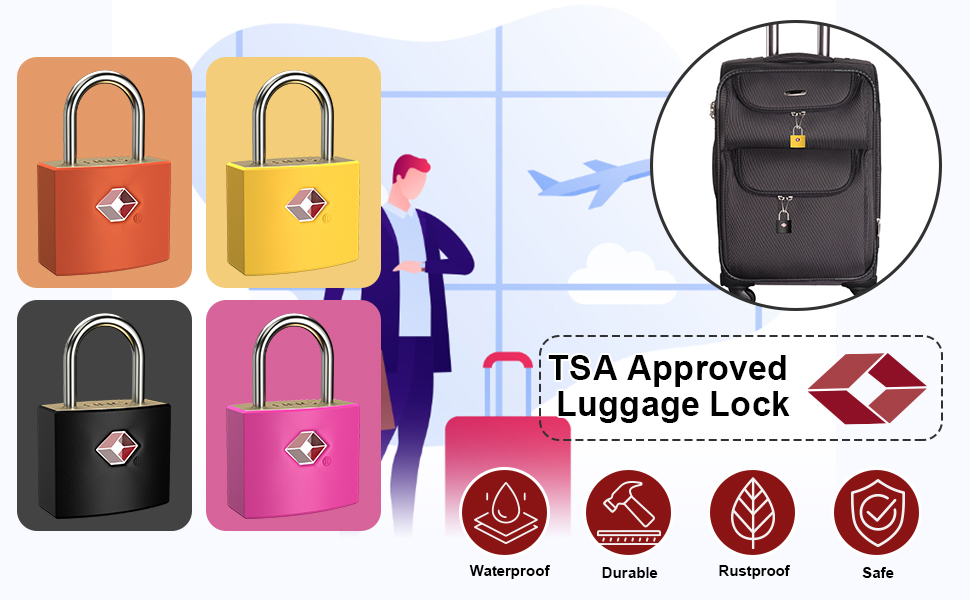 TSA Luggage Locks with Keys, [4 Packs][8 Keys] Diyife Key Travel Locks