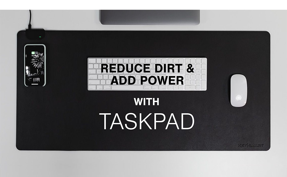KeySmart TaskPad Wireless Charging Desk Pad for Computer, Laptop