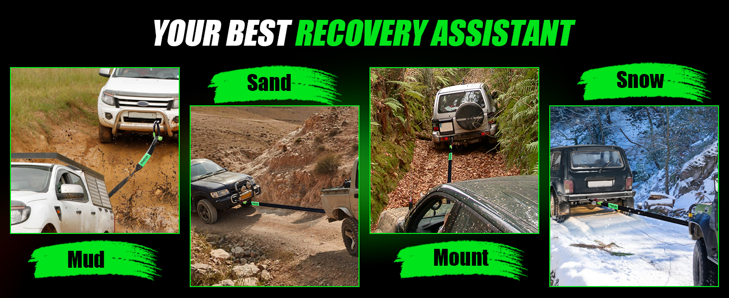 Your perfect recovery assistant on the road for mud, sand, snow, mount