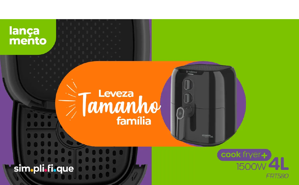 Fritadeira Sem Óleo 4L Cadence Cook Fryer