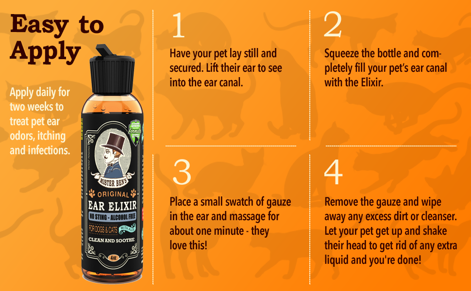 MISTER BEN'S Original Ear Elixir w/Spearmint for Dogs & Cats NO Sting