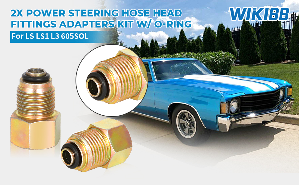 WIKIBB LS Swap Parts Power Steering Line Adapter Fitting Carbon Steel