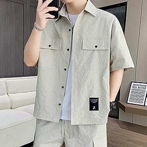即日発送 マルボンメンズ 半袖シャツ ショートパンツ 上下2点セット M Amazon.co.jp: シャツ ショートパンツ メンズ セットアップ 上下