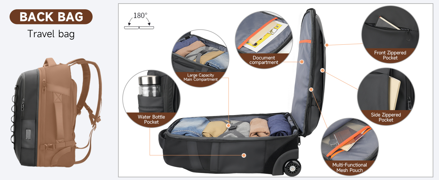 wheeled backpack roller backpack laptop bag with wheels carry on backpack with wheels