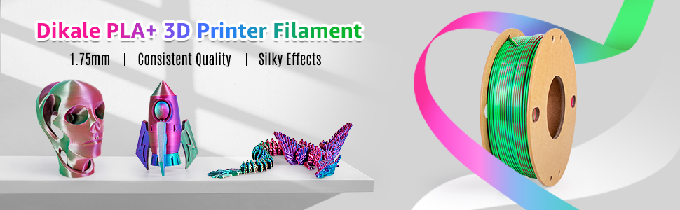 Silk Triple Color PLA+ 3D Printer Filament 1.75mm, No Tangle Shiny Filament Net Weight 250g Spool (0.55lbs), 3-in-1 Silk PLA Pro Plus, Rose Red+Sky Blue+Green 9 pla silk
