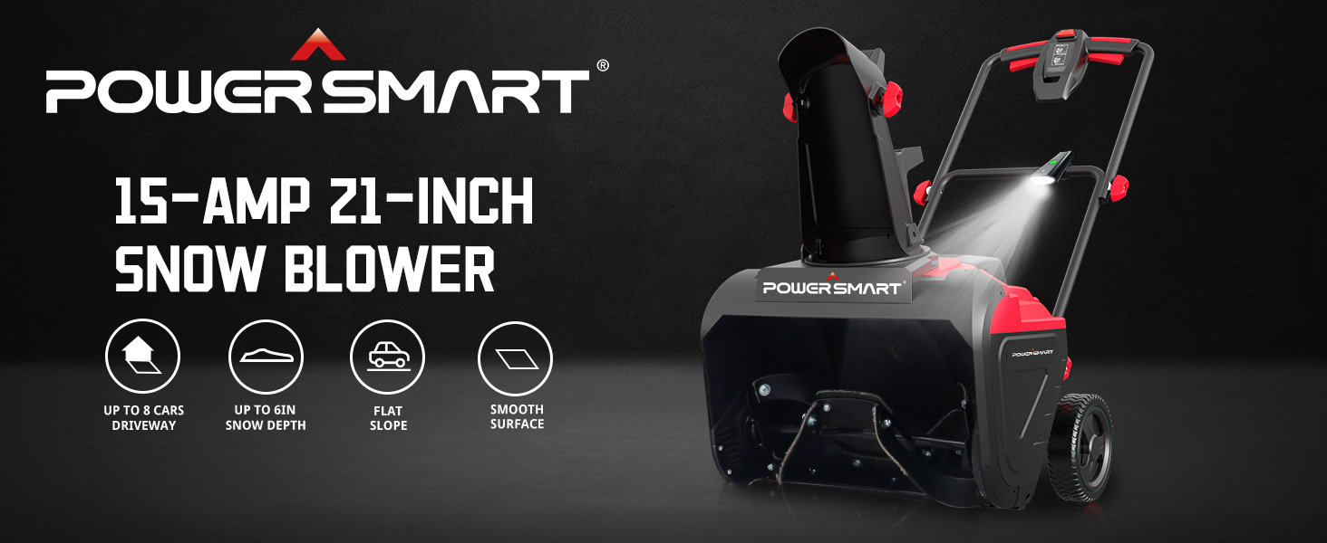 PowerSmart 21Inch Corded Snow Blower, Electric Snow