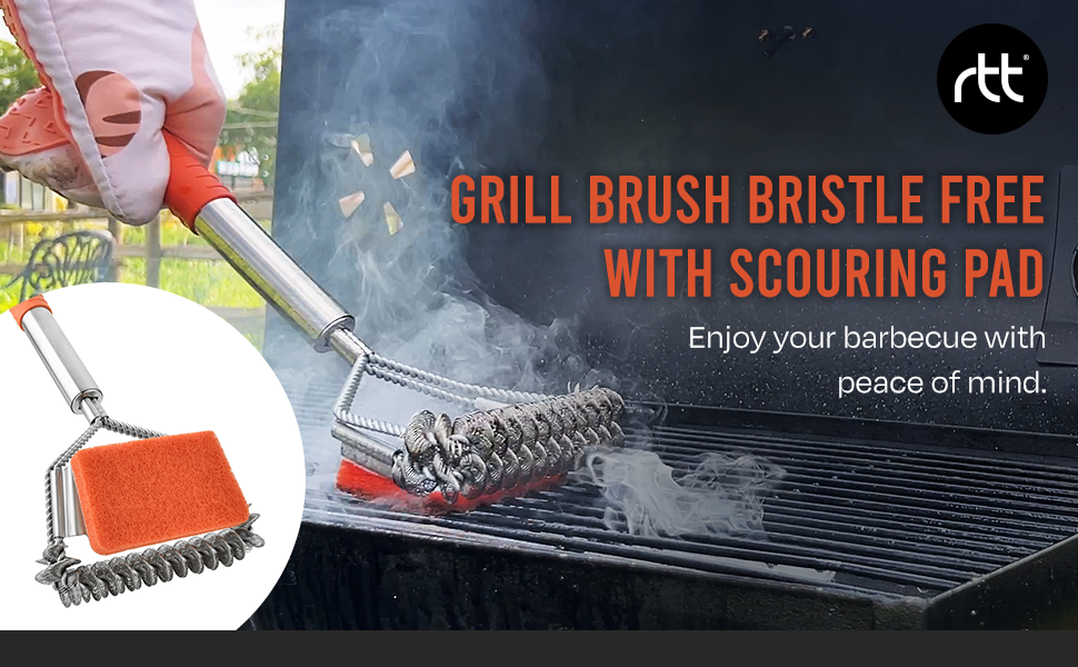 Grill Brush Bristle Free 2 in 1—Safe Grill Brush Scraper