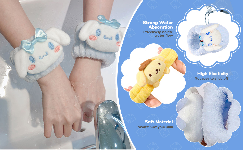 Melody Face Washing Wristbands for girl women